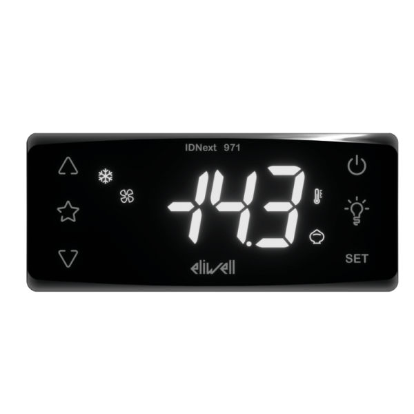 Termostato Eliwell Iberica IDNext 971 para controlo de temperatura de sistemas de refrigeração
